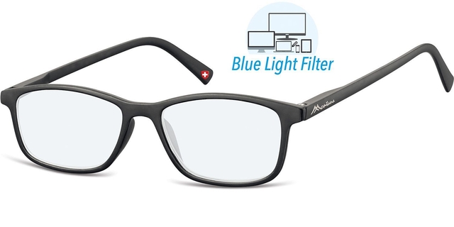 Leesbril Montana +2.00 dpt blue light filter zwart afbeelding
