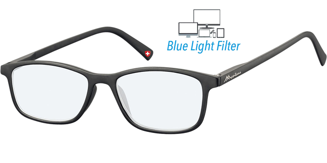 Bril Montana +0.00 dpt blue light filter zwart afbeelding