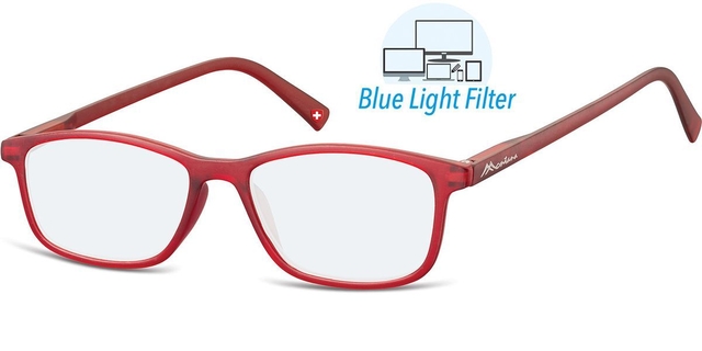Leesbril Montana +2.50 dpt blue light filter rood afbeelding