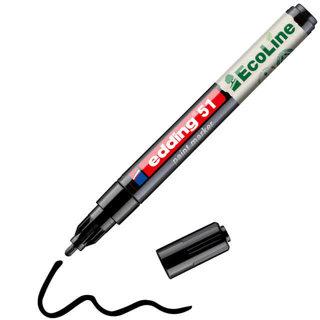 Paintmarker edding 51 EcoLine op waterbasis 1-2mm zwart — Foto 2 van 2
