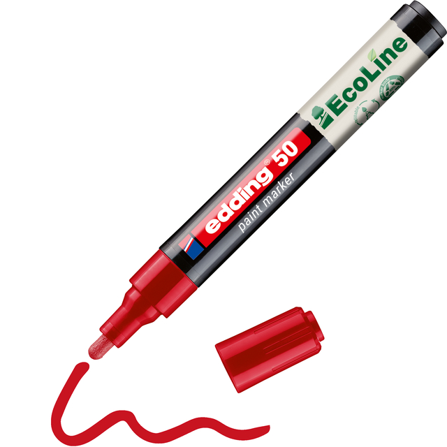 Paintmarker edding 50 EcoLine op waterbasis 2-3mm rood — Foto 2 van 2