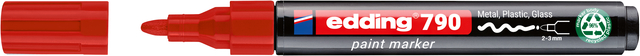 Paintmarker edding 790 PCR op alcoholbasis 2-3mm rood