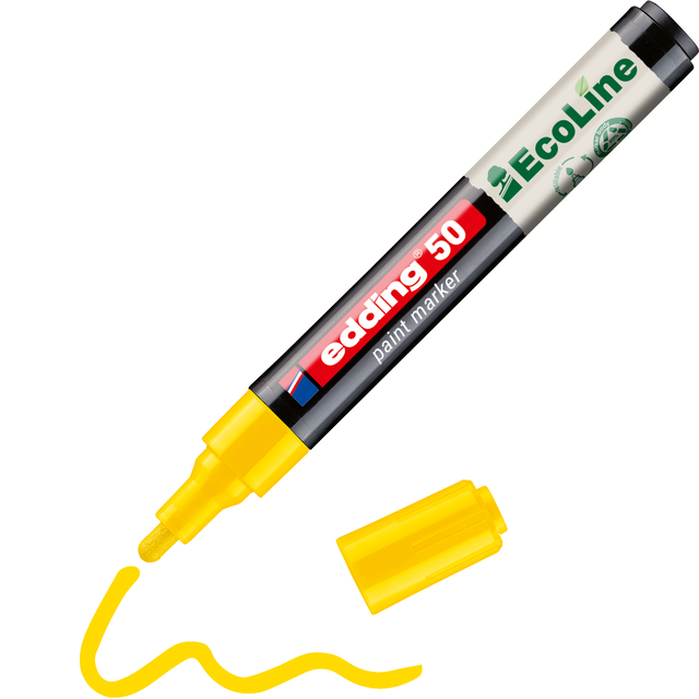 Paintmarker edding 50 EcoLine op waterbasis 2-3mm geel — Foto 2 van 2