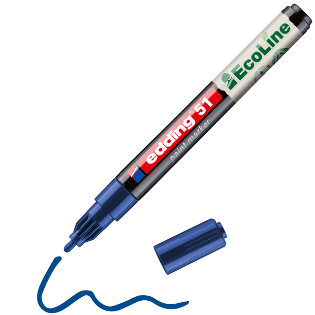 Paintmarker edding 51 EcoLine op waterbasis 1-2mm blauw — Foto 2 van 2
