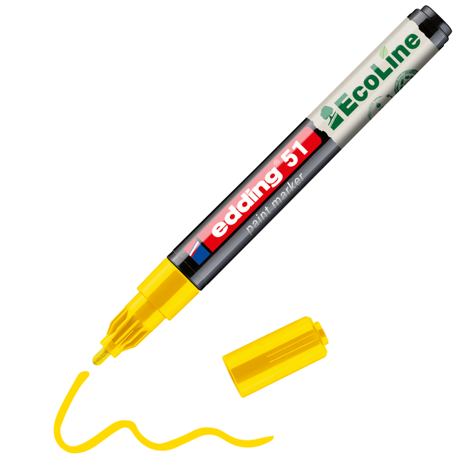 Paintmarker edding 51 EcoLine op waterbasis 1-2mm geel — Foto 2 van 2