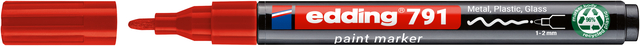 Paintmarker edding 791 PCR op alcoholbasis 1-2mm rood