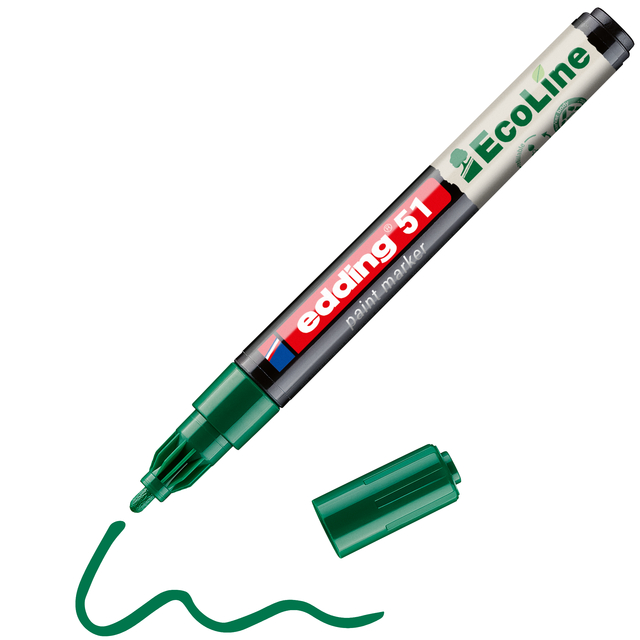 Paintmarker edding 51 EcoLine op waterbasis 1-2mm groen — Foto 2 van 2