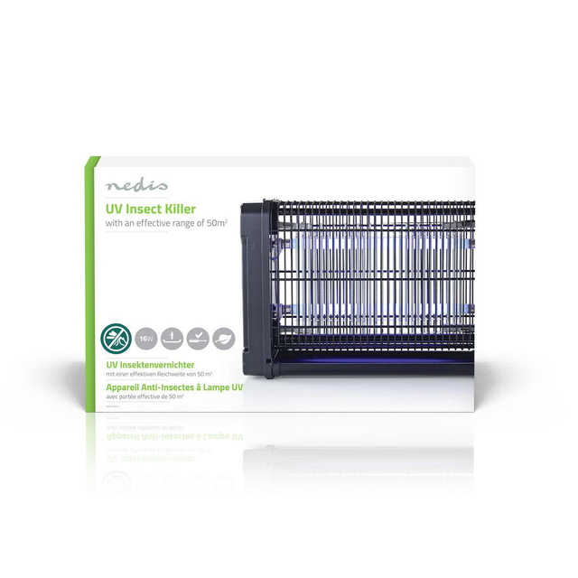 Insectenlamp Nedis electrisch 2x8watt 50M2 zwart — Foto 2 van 2