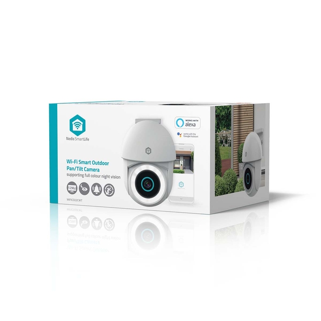 Beveiligingscamera Nedis Smartlife Wifi buiten 3MP Full HD 1296p wit — Foto 2 van 2