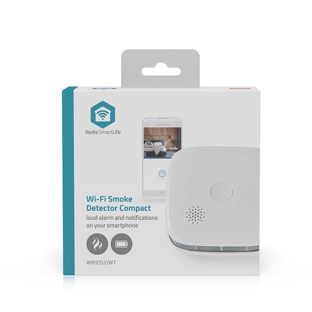 Rookmelder Nedis Smartlife Wifi 10 jaar sensor wit afbeelding