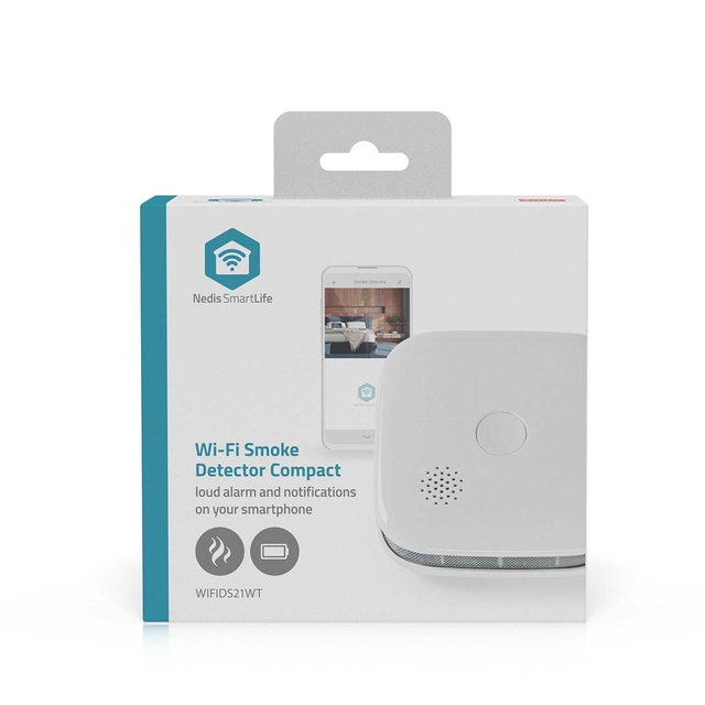 Rookmelder Nedis Smartlife Wifi 10 jaar sensor wit afbeelding