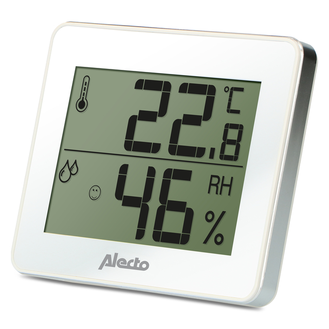 Thermometer hygrometer Alecto WS-55 wit - zilver