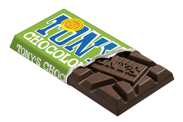 Chocolade Tony's Chocolonely puur amandel zeezout reep 90 gram afbeelding