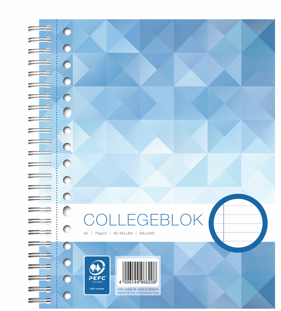 Collegeblok WORK A5 lijn 17-gaats 80vel 70gr afbeelding