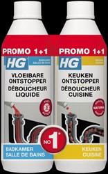 Afvoerontstopper HG Promopack 1x sanitair 500ml 1x keuken 500ml