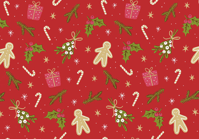 Apparaatrol Gingerbreadman rood 200mx30cm