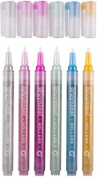Viltstift Bruynzeel Kids assorti pastel glitter en zilver goud 6 stuks-3