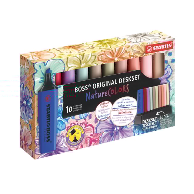 Markeerstift STABILO Boss Wildflower & Nature Colors ass deskset 10st afbeelding
