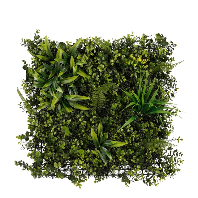 Mica Decorations Planten Mix Mat - Kunstplant Waterproof en UV Bestendig - Groene Wanddecoratie voor Binnen en Buiten - Plantenwand voor Muur of Schutting - 50 x 50 x 10 cm