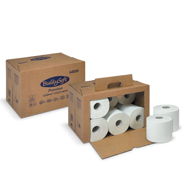Toiletpapier BulkySoft Premium 2-laags 12x500 vel wit 64000 afbeelding