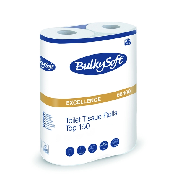 Toiletpapier BulkySoft Excellence 4-laags 6x150 vel wit 66400 afbeelding