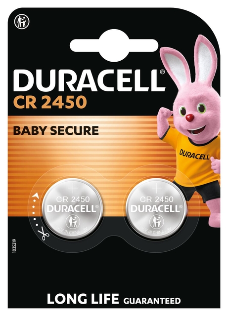 Batterij Duracell knoopcel 2x CR2450 lithium