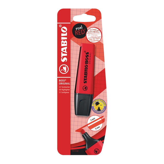 Markeerstift STABILO Boss 70/48 echt rood blister à 1 stuk