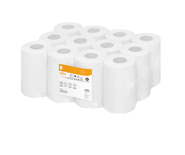 Poetspapier Satino CF1 HiCycle 1-laags 120m 12x340 vel wit 315570