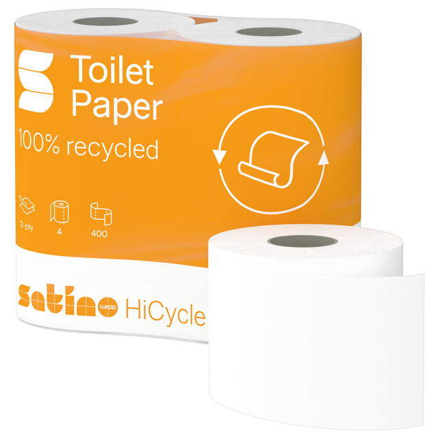 Toiletpapier Satino MT1 HiCycle 2-laags 4x200 vel wit 067890