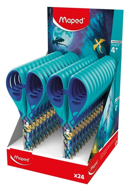 Kinderschaar Maped Dragon 13cm display à 24 stuks blauw