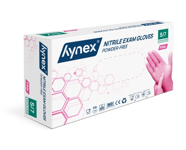 Handschoen Hynex nitril S roze 3.5gr 100 stuks afbeelding