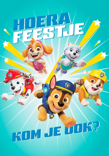 Wenskaart Hallmark uitnodiging Paw Patrol pak à 6 stuks afbeelding
