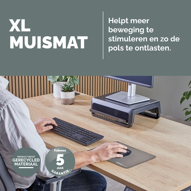 Muismat Fellowes Breyta XL grijs — Foto 2 van 2