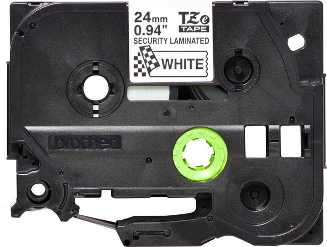 Labeltape Brother P-touch TZe-SE5 veiligheidstape 24mm zwart op wit — Foto 2 van 2