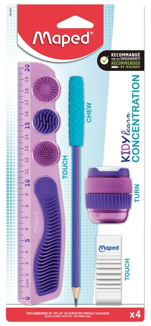 Tekenset Maped Kidy Learn Concentration paars 4-delig