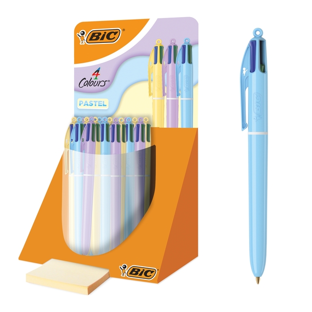 4-Kleuren balpen Bic pastel assorti display à 30 stuks afbeelding