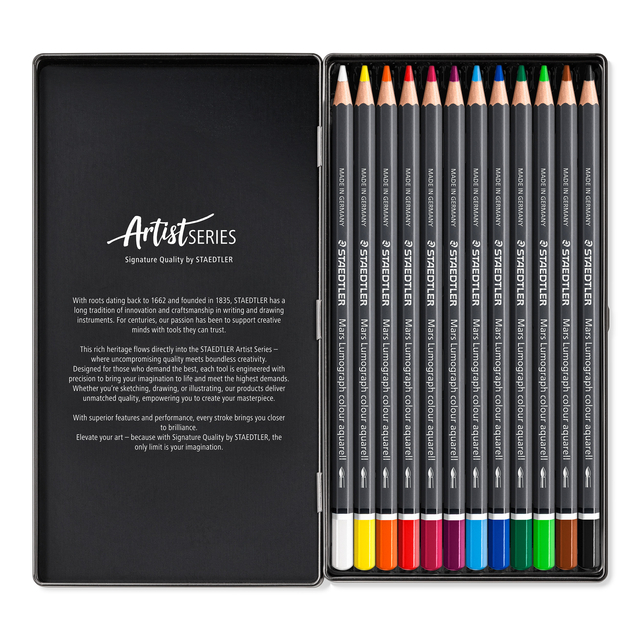 Aquarelpotlood Staedtler Mars Lumograph set à 12 kleuren — Foto 2 van 2