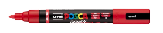 Paintmarker Uni POSCA PC-5BR brushpunt medium rood