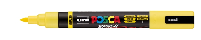 Paintmarker Uni POSCA PC-5BR brushpunt medium geel