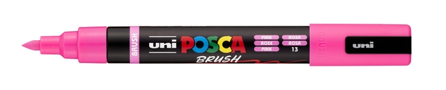 Paintmarker Uni POSCA PC-5BR brushpunt medium roze