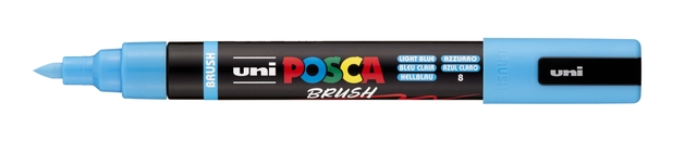 Paintmarker Uni POSCA PC-5BR brushpunt medium lichtblauw