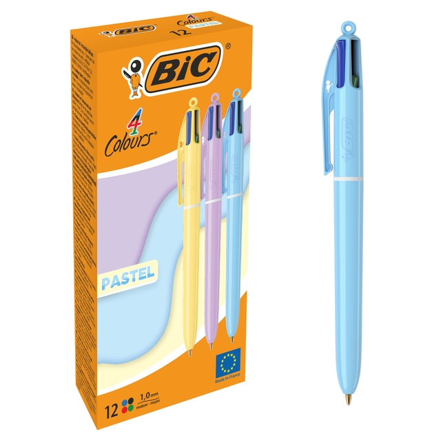 4-Kleuren balpen Bic medium pastel assorti afbeelding