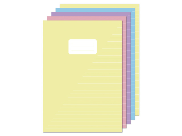 Schrift Kangaro A4 lijn 80 pagina's 60gr pastel assorti pak à 5 stuks