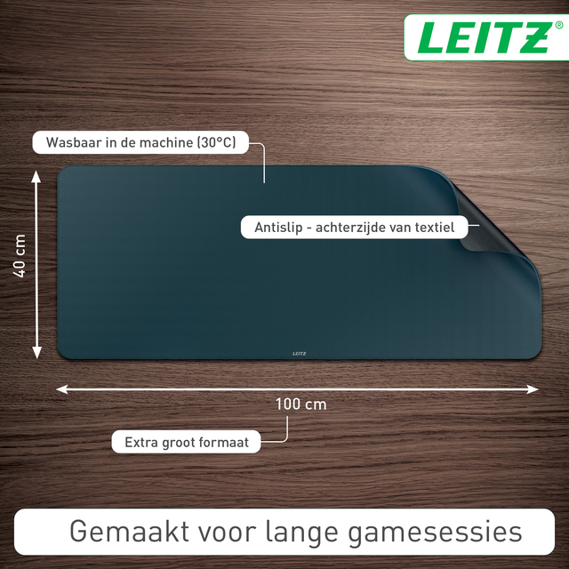 Bureau-onderlegger Leitz 100x40cm oprolbaar donkergrijs — Foto 2 van 2