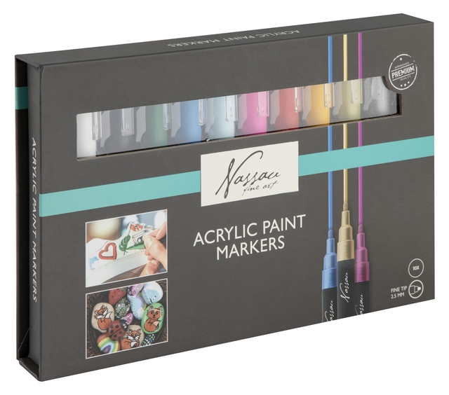 Acrylmarker Nassau set à 10 kleuren