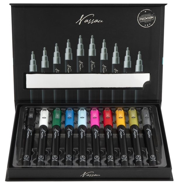 Acrylmarker Nassau set à 10 kleuren — Foto 2 van 2