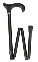 Wandelstok Able2 opvouwbaar soft derby handvat zwart