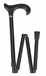 Wandelstok Able2 opvouwbaar soft derby handvat zwart