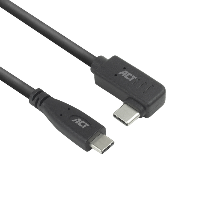 Kabel ACT USB-C standaard naar USB-C hoek 10Gbps 2m