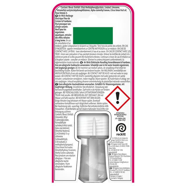 Luchtverfrisser AirWick Electrical Kersenbloesem & Framboos refill 19ml — Foto 2 van 2